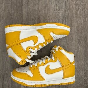 Yellow and White High-Top Sneakers
